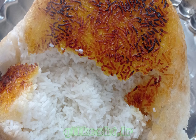 طرز پخت برنج لاشه به صورت کامل